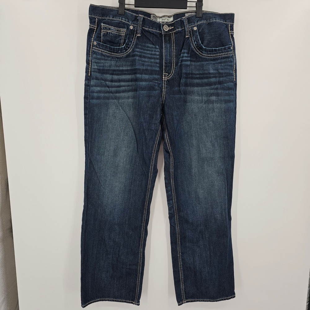 BKE Denim SETH Jeans Mens 40R Straight Leg Dark Wash Cotton (40x31)